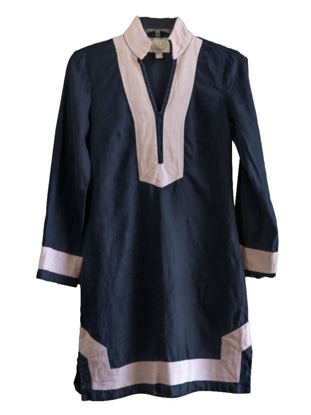 Sail to Sable Tunic Dress 100% Linen Long Sleeve Hippie Mini